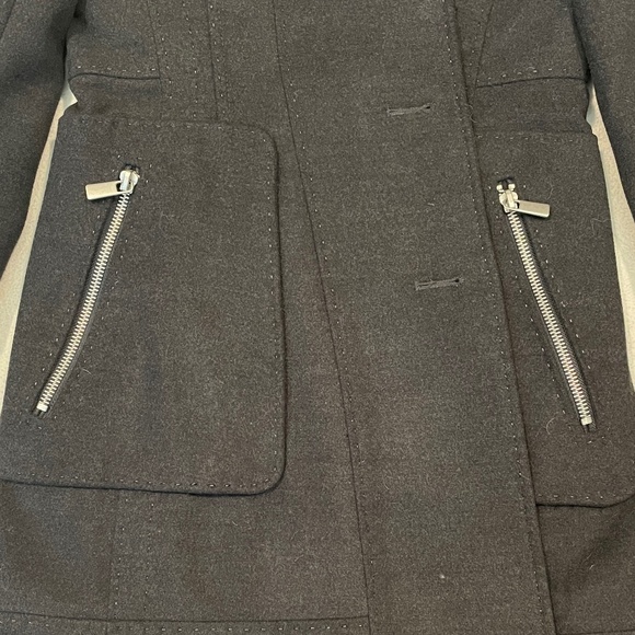 EUC Jacob Winter Overcoat with Zipper Details in Charcoal Gray Size XS - Picture 4 of 9